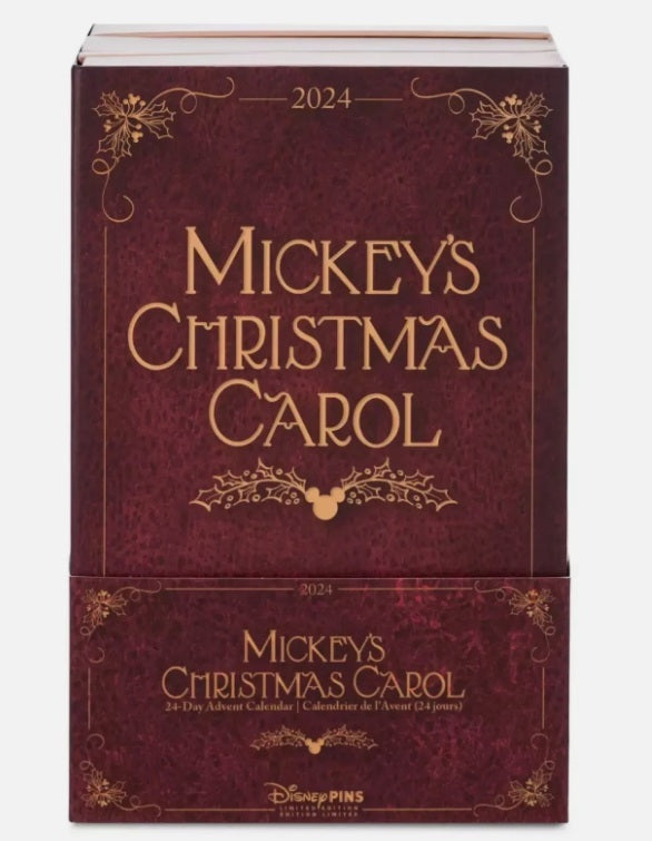 Disney Mickey’s Christmas Carol 2024 24-Day Advent Cloisonné Pin Countdown Calendar