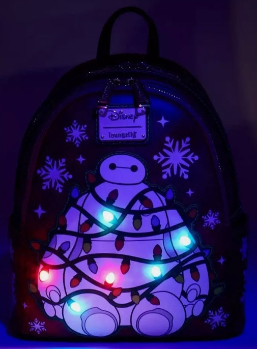 Loungefly Disney Big Hero 6 – Baymax Holiday Plaid Light-Up Mini Backpack