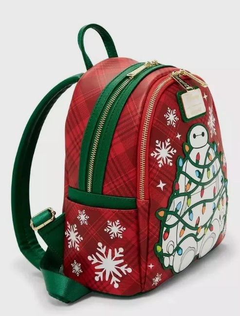 Loungefly Disney Big Hero 6 – Baymax Holiday Plaid Light-Up Mini Backpack