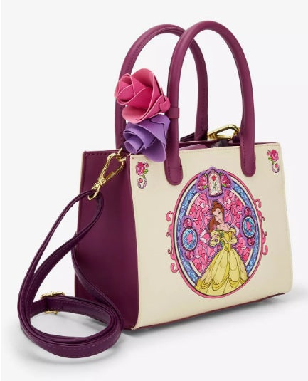 Loungefly Disney Beauty and the Beast – Belle Stained Glass Portrait Crossbody Bag