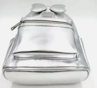 Loungefly Disney 100th Anniversary Minnie Mouse Silver Drip Figural Mini Backpack NWT