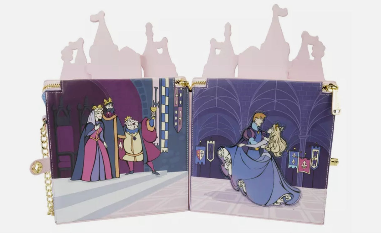 Loungefly Disney Sleeping Beauty 65th Anniversary Figural Castle LE Crossbody Bag