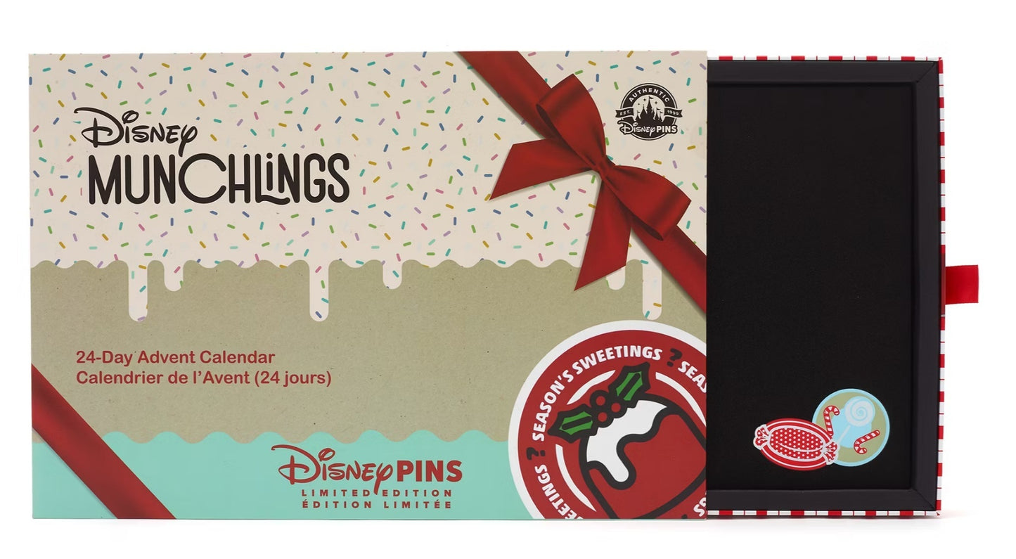 Disney Munchlings Countdown Calendar – 24-Day Christmas Cloisonné Pin Set