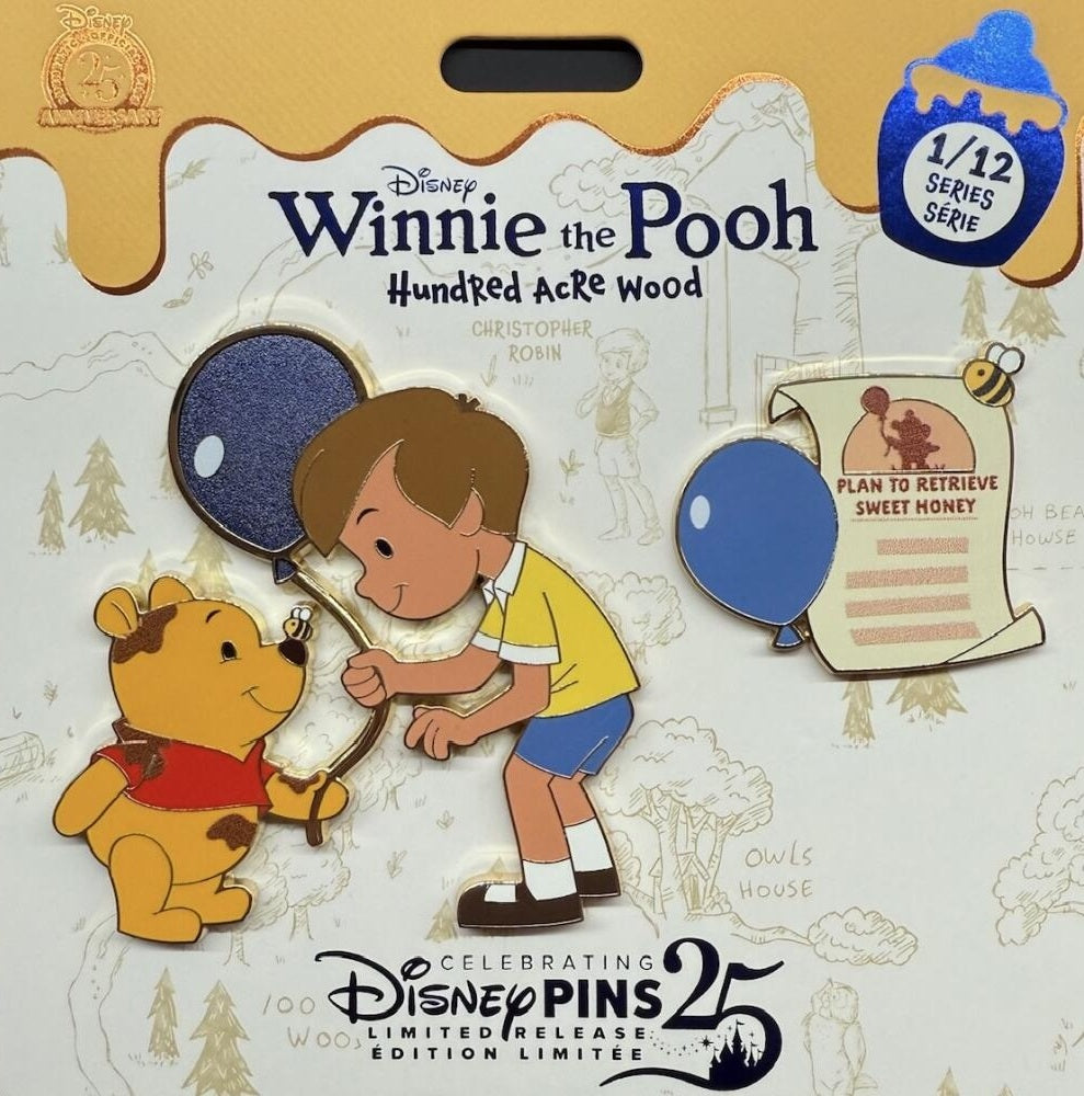 Disney Winnie the Pooh Christopher Robin Hundred Acre Wood Pin Series January Pin 1/12 2025