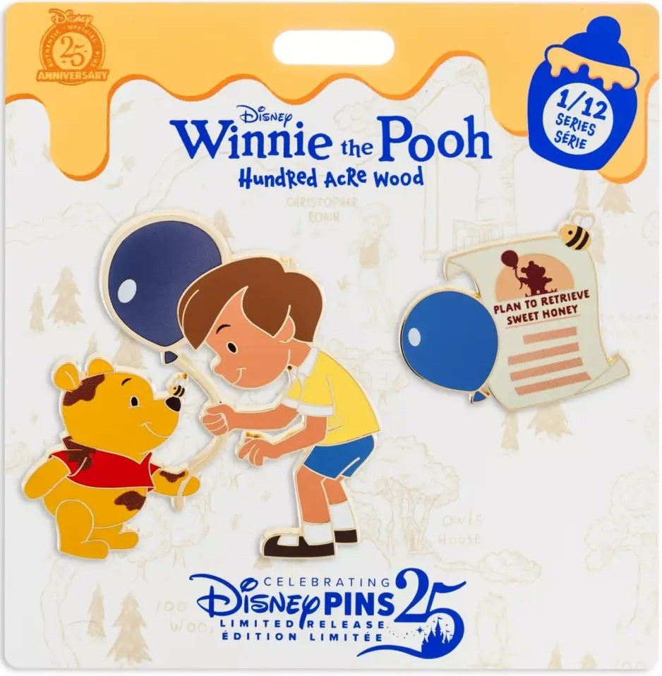 Disney Winnie the Pooh Christopher Robin Hundred Acre Wood Pin Series January Pin 1/12 2025
