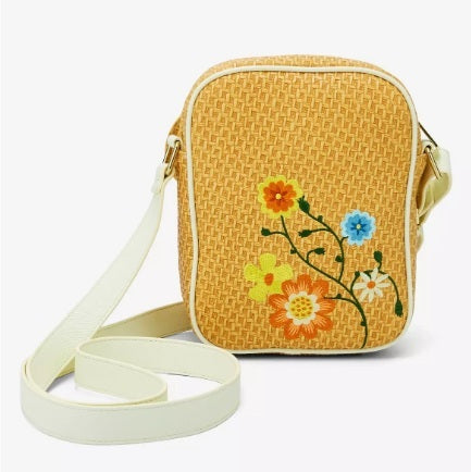 Loungefly Disney Minnie Mouse Raffia Floral Ears Crossbody Bag