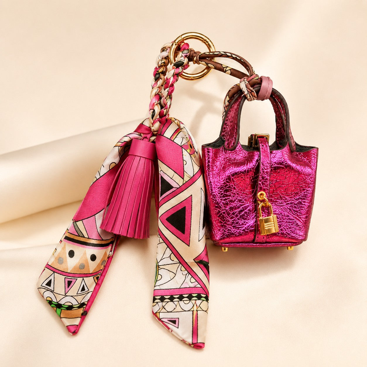 Party Brights Luxury Bag Accessory Trio Mini Purse Keychain Charms