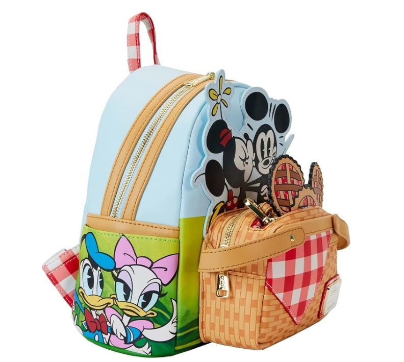 Loungefly Disney Mickey and Friends Picnic Basket Mini Backpack with Coin Bag