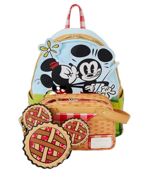 Loungefly Disney Mickey and Friends Picnic Basket Mini Backpack with Coin Bag
