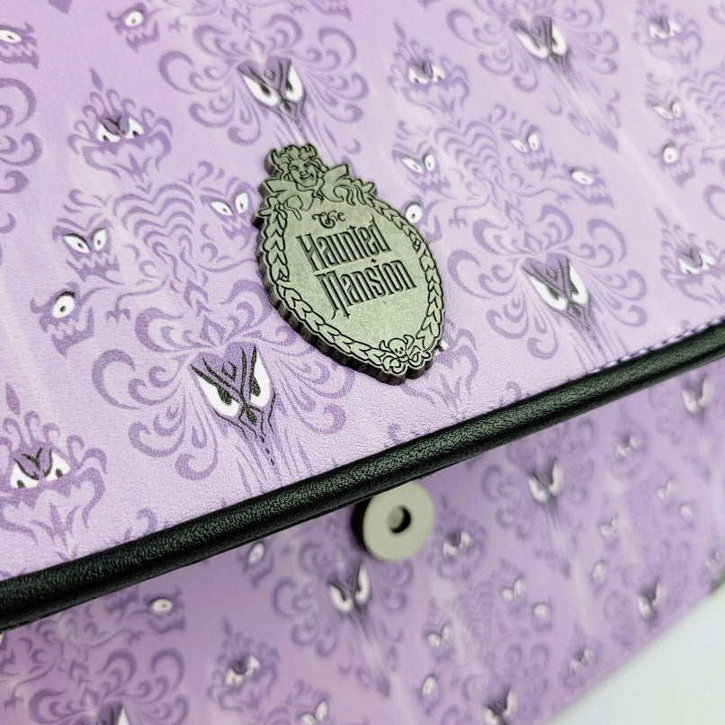 Loungefly Disney Parks Haunted Mansion Wallpaper Crossbody Bag NWT Purple