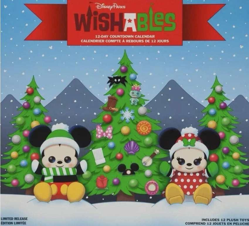 Disney Parks 2024 Wishables Plush Holiday Countdown Calendar
