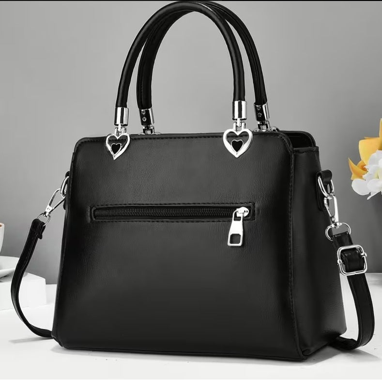 Women’s Bow Satchel Handbag Heart Hardware Top Handle Crossbody Bag Multiple Colors