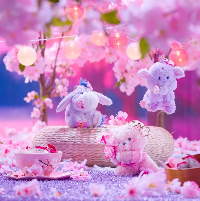 Disney Store Japan Winnie the Pooh Sakura Urupocha Chan Plush Keychain NWT Bag Charm