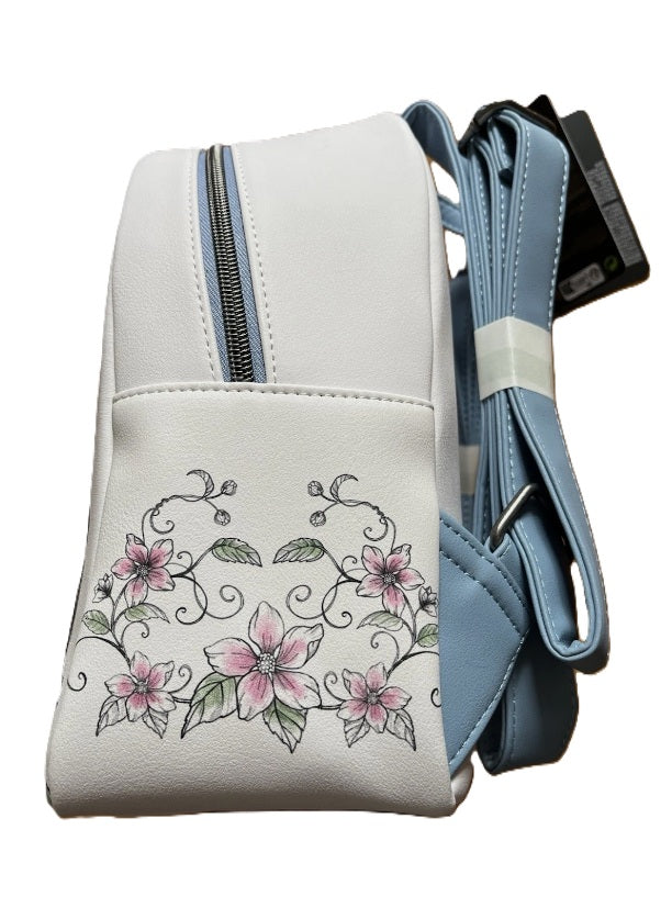 Loungefly Disney Princess Watercolor Portrait Floral Mini Backpack NWT Ariel Cinderella Belle Tiana Jasmine