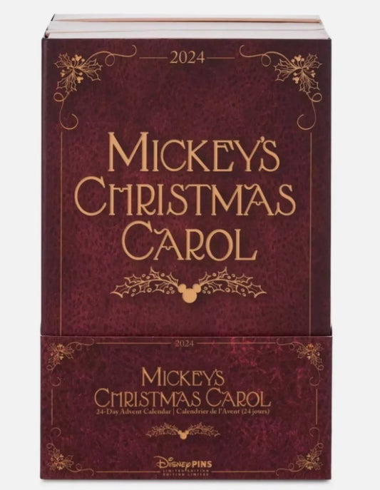 Disney Mickey’s Christmas Carol 2024 24-Day Advent Cloisonné Pin Countdown Calendar