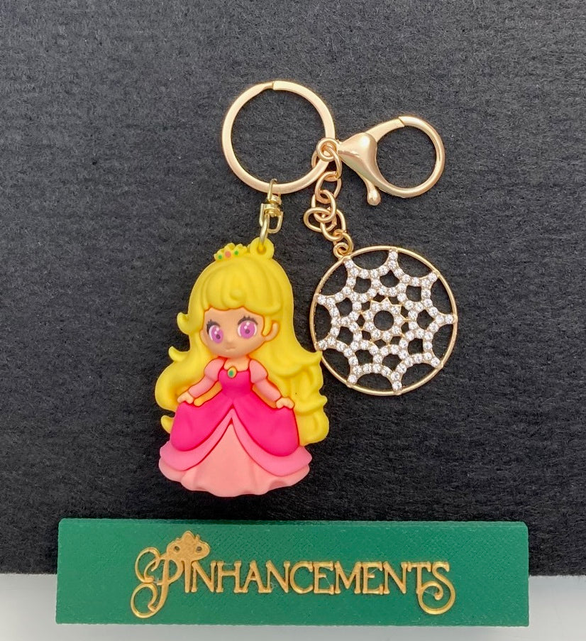 Disney Princess Aurora Bag Charm, Purse Charm with bling dream catcher