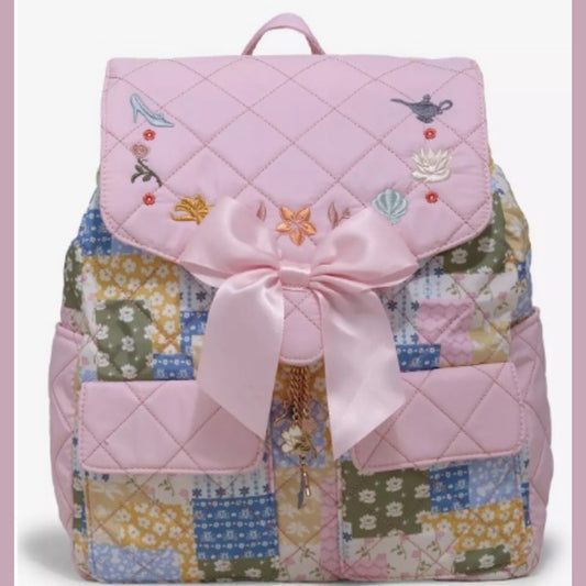 Her Universe Disney Princess Icons Cottagecore Quilted Backpack NWT Free Keychain
