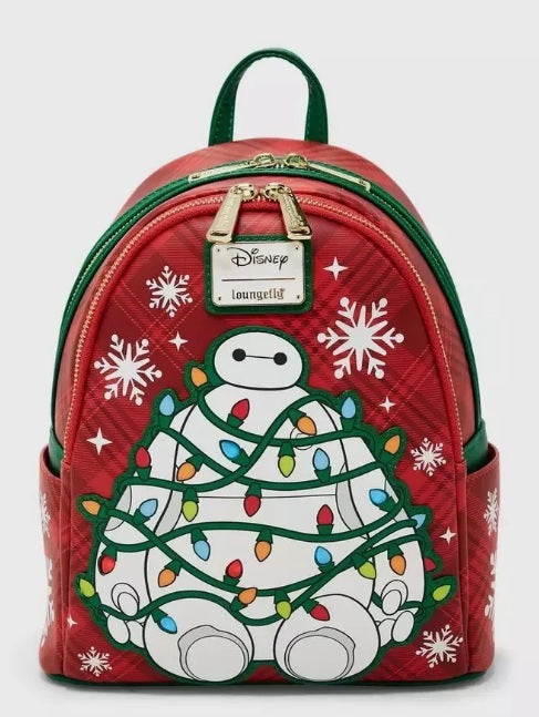 Loungefly Disney Big Hero 6 – Baymax Holiday Plaid Light-Up Mini Backpack