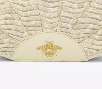 Loungefly Netflix Bridgerton Fan Shaped Figural Handbag NWT Cream Gold Bee