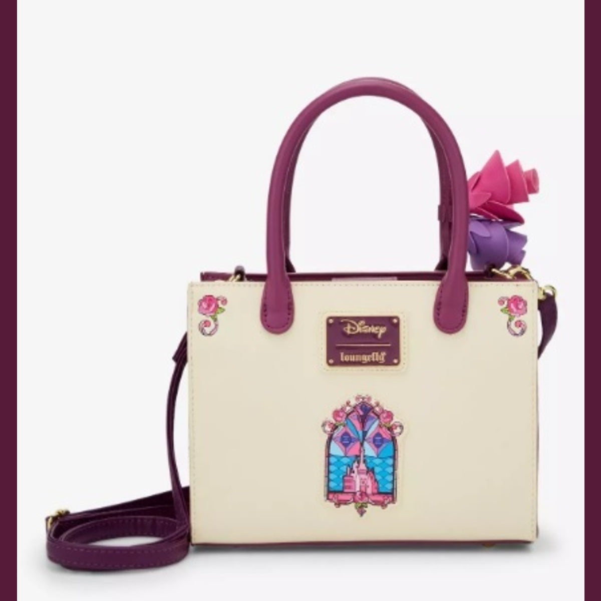 Loungefly Disney Beauty and the Beast Belle Stained Glass Portrait Crossbody NWT