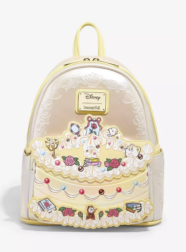 Disney Loungefly BATB Cake Mini Backpack & Signature Bundle NWT - Belle