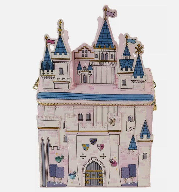 Loungefly Disney Sleeping Beauty 65th Anniversary Figural Castle LE Crossbody Bag