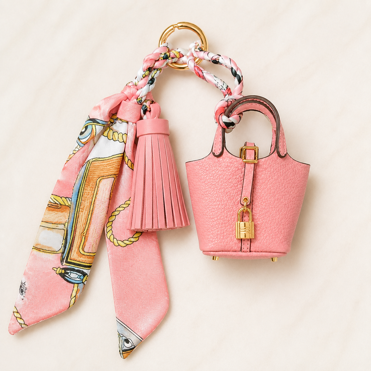 English Garden Luxury Bag Accessory Trio Mini Purse Keychain Charms