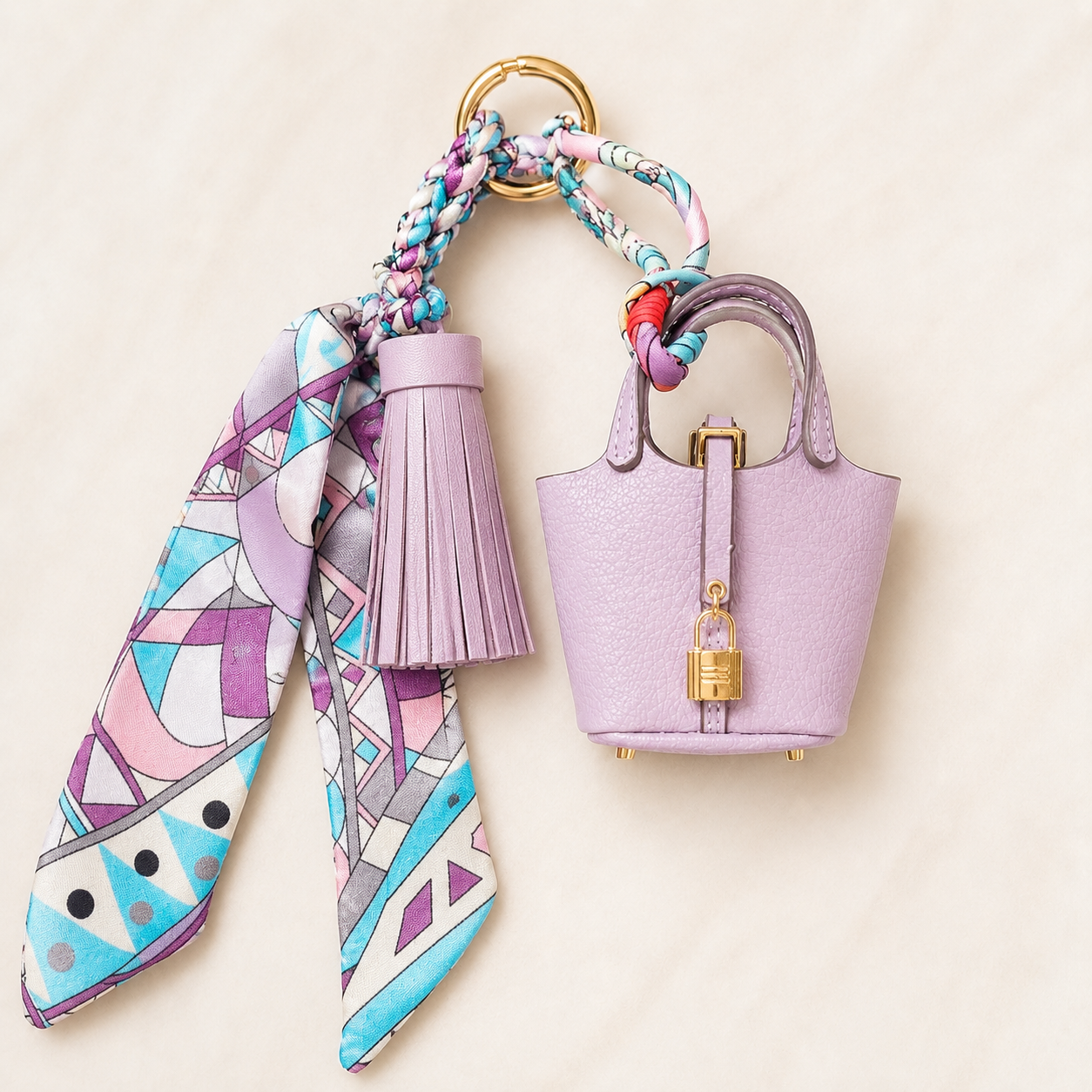 English Garden Luxury Bag Accessory Trio Mini Purse Keychain Charms