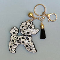 Dog Breed Rhinestone Keychain | Gold Hardware Bag Charm
