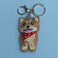 Dog Breed Rhinestone Keychain | Gold Hardware Bag Charm