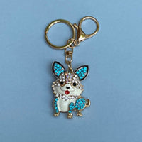 Dog Breed Rhinestone Keychain | Gold Hardware Bag Charm