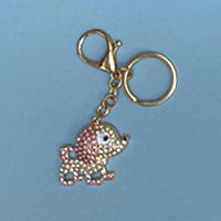 Dog Breed Rhinestone Keychain | Gold Hardware Bag Charm