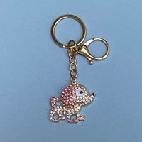 Dog Breed Rhinestone Keychain | Gold Hardware Bag Charm