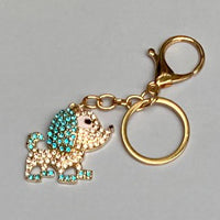 Dog Breed Rhinestone Keychain | Gold Hardware Bag Charm