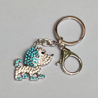 Dog Breed Rhinestone Keychain | Silver Hardware Bag Charm