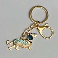 Dog Breed Rhinestone Keychain | Gold Hardware Bag Charm