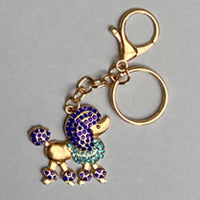 Dog Breed Rhinestone Keychain | Gold Hardware Bag Charm