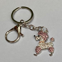 Dog Breed Rhinestone Keychain | Silver Hardware Bag Charm