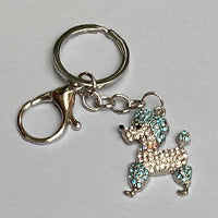 Dog Breed Rhinestone Keychain | Silver Hardware Bag Charm