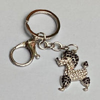 Dog Breed Rhinestone Keychain | Silver Hardware Bag Charm