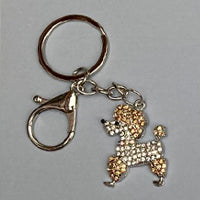 Dog Breed Rhinestone Keychain | Silver Hardware Bag Charm