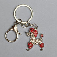 Dog Breed Rhinestone Keychain | Silver Hardware Bag Charm