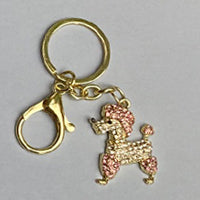 Dog Breed Rhinestone Keychain | Gold Hardware Bag Charm