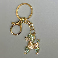 Dog Breed Rhinestone Keychain | Gold Hardware Bag Charm