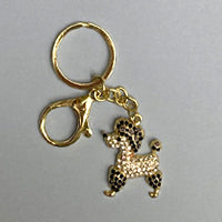 Dog Breed Rhinestone Keychain | Gold Hardware Bag Charm