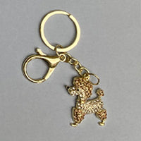 Dog Breed Rhinestone Keychain | Gold Hardware Bag Charm