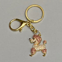 Dog Breed Rhinestone Keychain | Gold Hardware Bag Charm