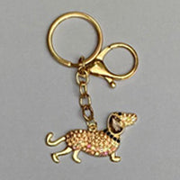 Dog Breed Rhinestone Keychain | Gold Hardware Bag Charm
