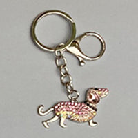 Dog Breed Rhinestone Keychain | Silver Hardware Bag Charm