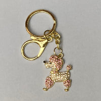 Dog Breed Rhinestone Keychain | Gold Hardware Bag Charm